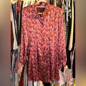 Zara Floral Satin Dress NWT - Large/XL